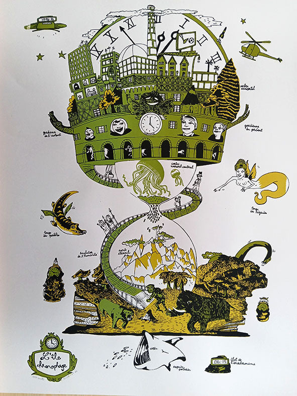 L'ÎLE CHRONOPHAGE / grande sérigraphie
