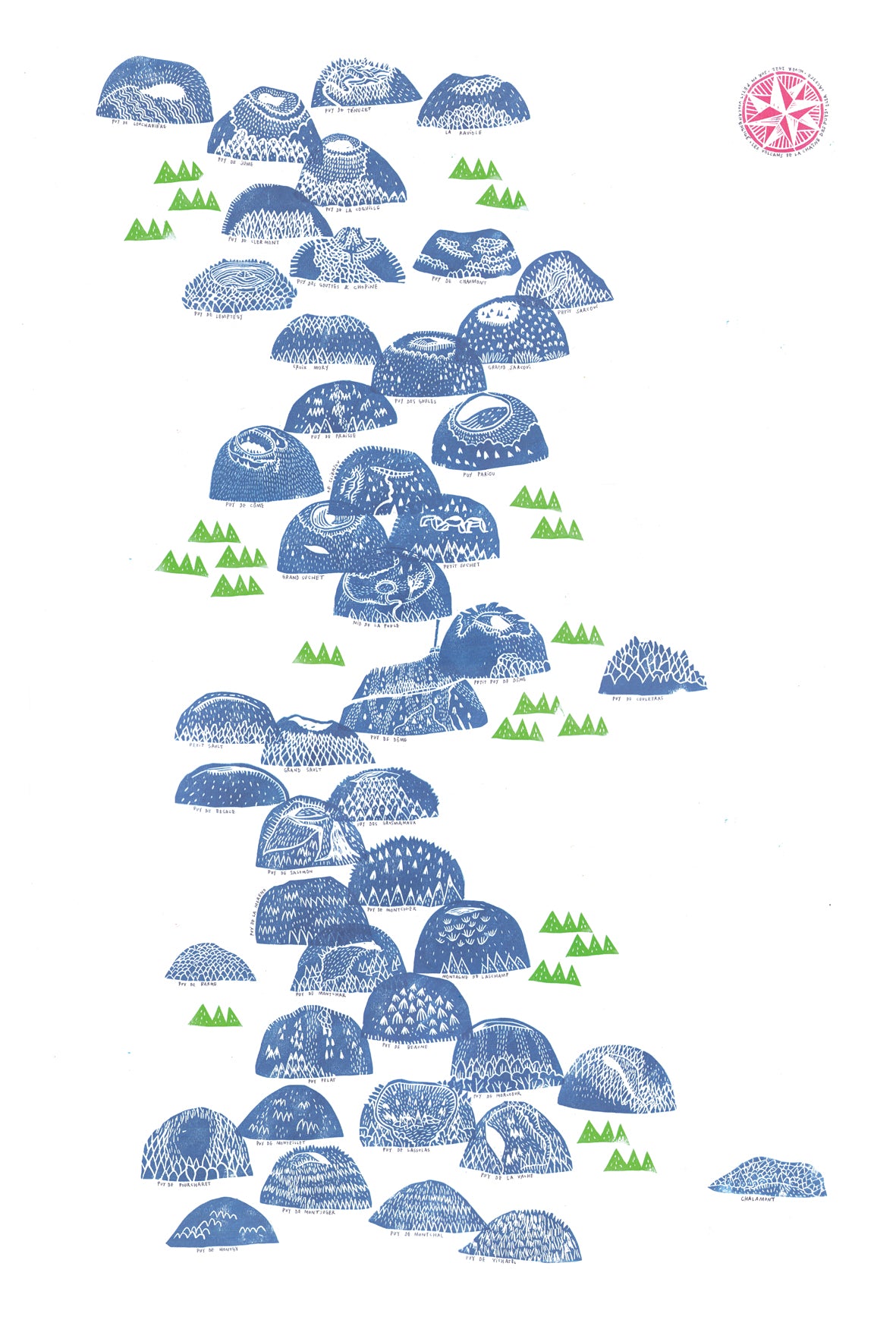 Affiche Chaîne des puys paysage