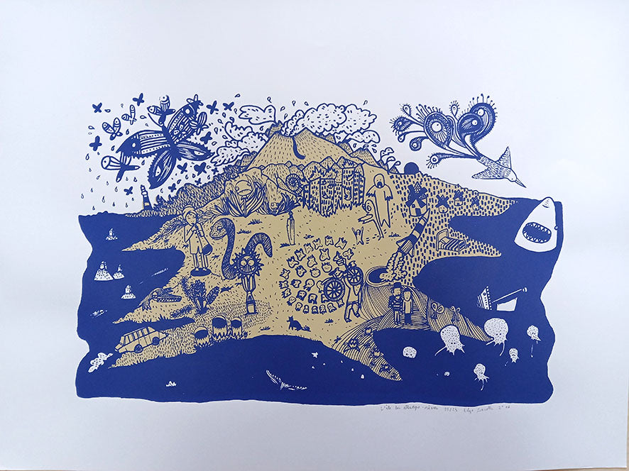 L'ÎLE DES ATTRAPE-RÊVES / grande sérigraphie
