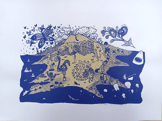 L'ÎLE DES ATTRAPE-RÊVES / grande sérigraphie