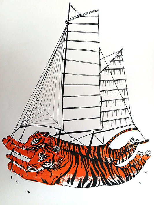 Sérigraphie BATEAU TIGRE / GRANDE SÉRIGRAPHIE